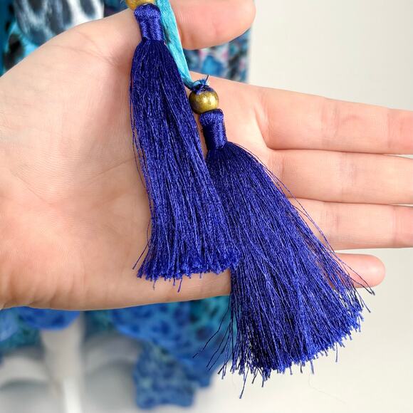 True Colors by La Moda Hi Low Frill Maxi Dress Size Small Medium Resort Flowy - Picture 10 of 16